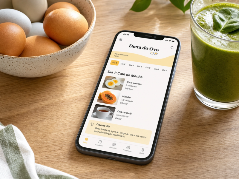 Mockup celular com plano da Dieta do Ovo